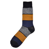 Marcomonde - Big Stripes Socks - Mustard / Black / Navy