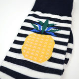 Marcomonde - Striped Pineapple Cotton Socks - Navy
