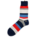 Marcomonde - Striped Socks Cotton - Navy / Grey / Red