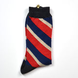 Marcomonde - Striped Socks Wool - Navy / White / Red