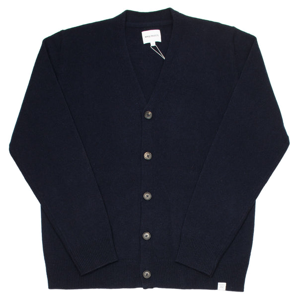 Norse Projects - Adam Lambswool Cardigan - Dark Navy