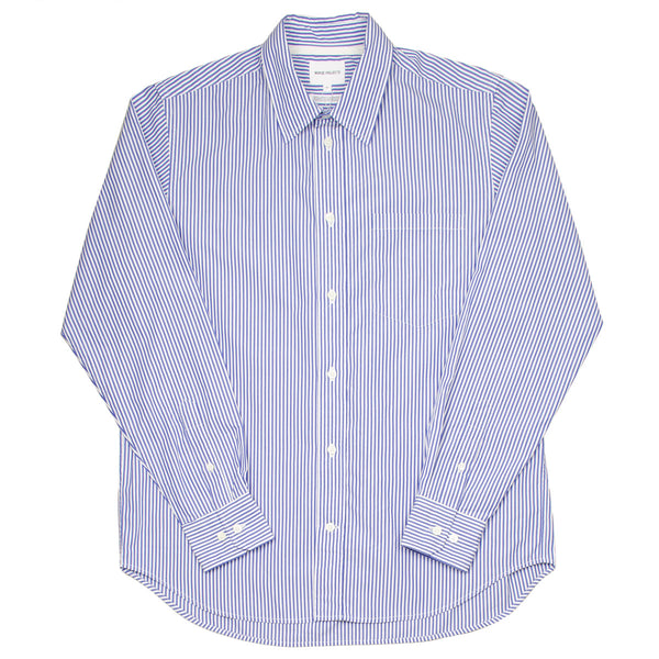 Norse Projects - Algot Poplin Shirt - Bengal Blue Stripe