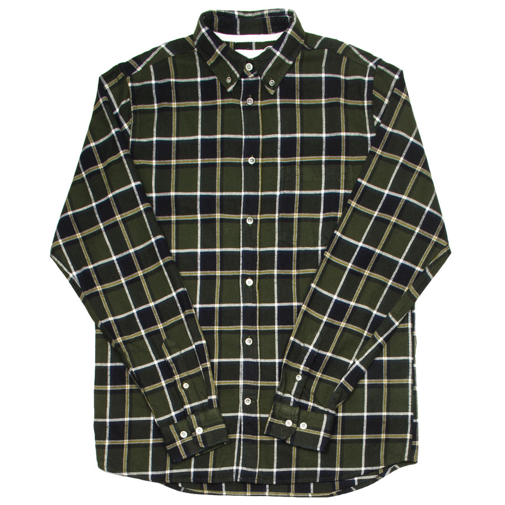 Norse Projects - Anton Brushed Flannel Shirt - Beech Green Check
