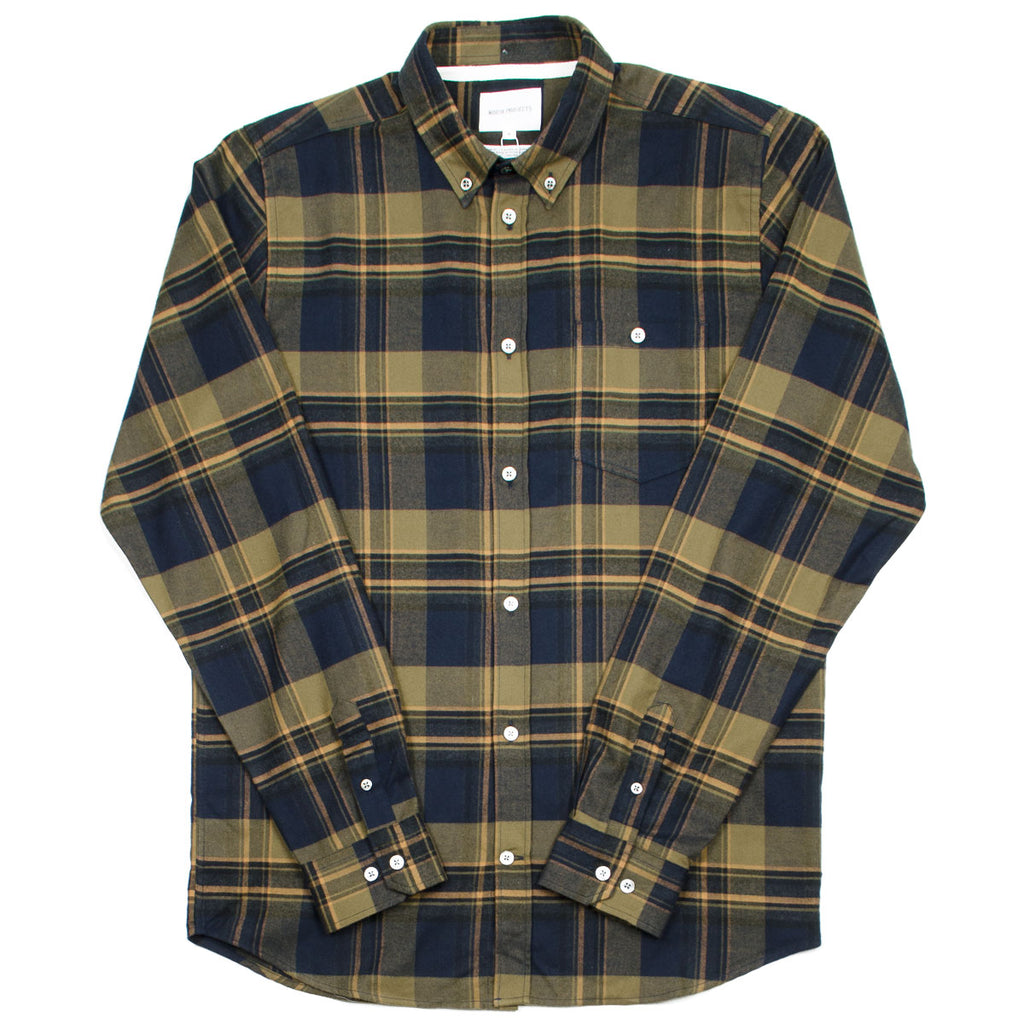 Norse Projects - Anton Brushed Flannel Check Shirt - Ivy Green