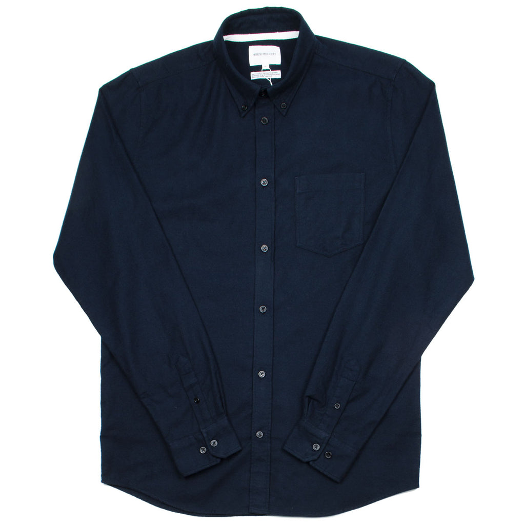 Norse Projects - Anton Brushed Flannel Shirt - Dark Navy