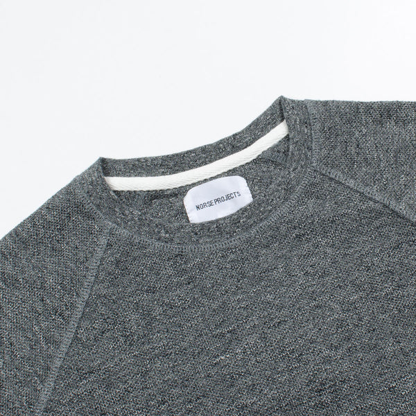 Norse Projects - Aske Fine Structure Sweatshirt - Charcoal Melange