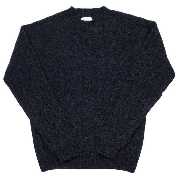 Norse Projects - Birnir Cable Lambswool Sweater - Charcoal Melange