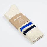 Norse Projects - Bjarki Slub Stripe Socks - Twilight Blue