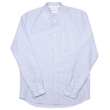 Norse Projects - Hans Collarless Oxford Shirt - Blue Stripe