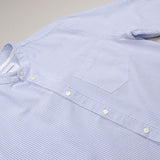 Norse Projects - Hans Collarless Oxford Shirt - Blue Stripe