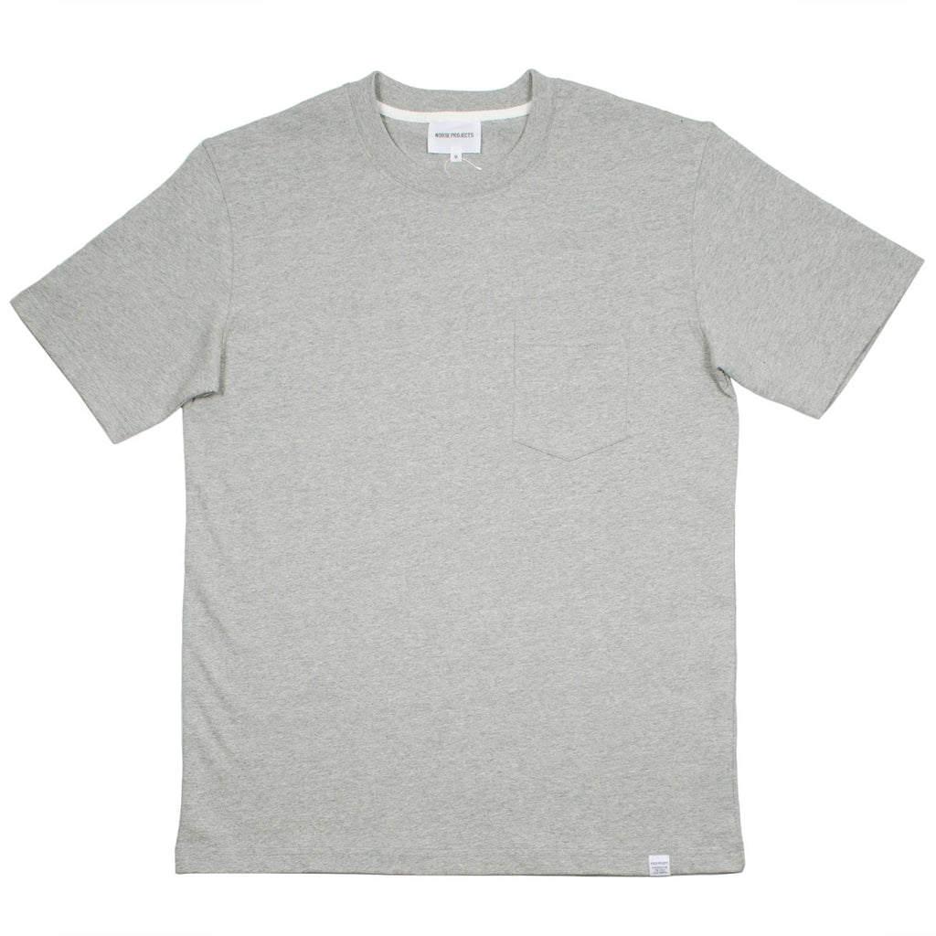 Norse Projects - Johannes Pocket T-shirt - Light Grey Melange