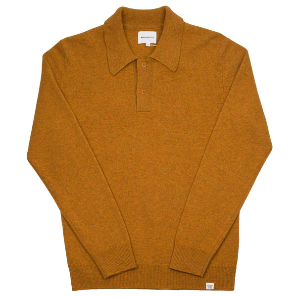 Norse Projects - Marco Lambswool Polo - Mustard Yellow