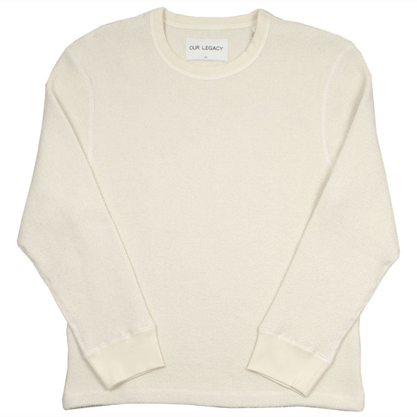 Our Legacy SPLASH - Open Longsleeve Sweatshirt - White Chunky Waffle