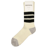RoToTo - Coarse Ribbed Old School Crew Socks - Black