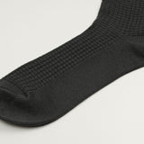 RoToTo - Cotton Waffle Crew Socks - Dark Gray