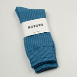 RoToTo - Cotton Waffle Crew Socks - Light Blue
