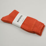RoToTo - Cotton Waffle Crew Socks - Light Orange