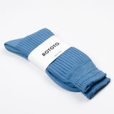 RoToTo - Cotton Waffle Crew Socks - Sky Blue