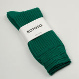 RoToTo - Cotton Waffle Crew Socks - Sea Green