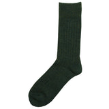RoToTo - Cotton Wool Rib Socks - Dark Green