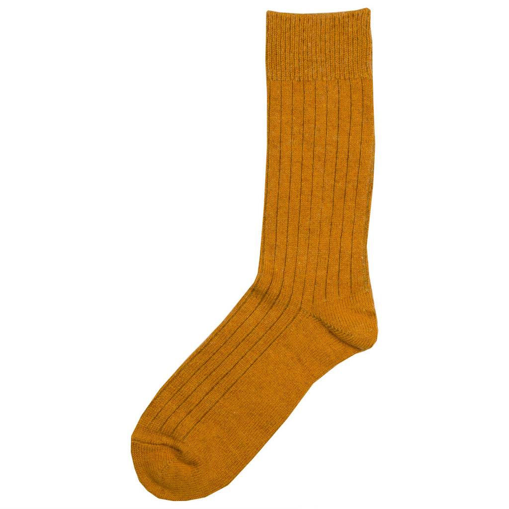 RoToTo - Cotton Wool Rib Socks - Gold