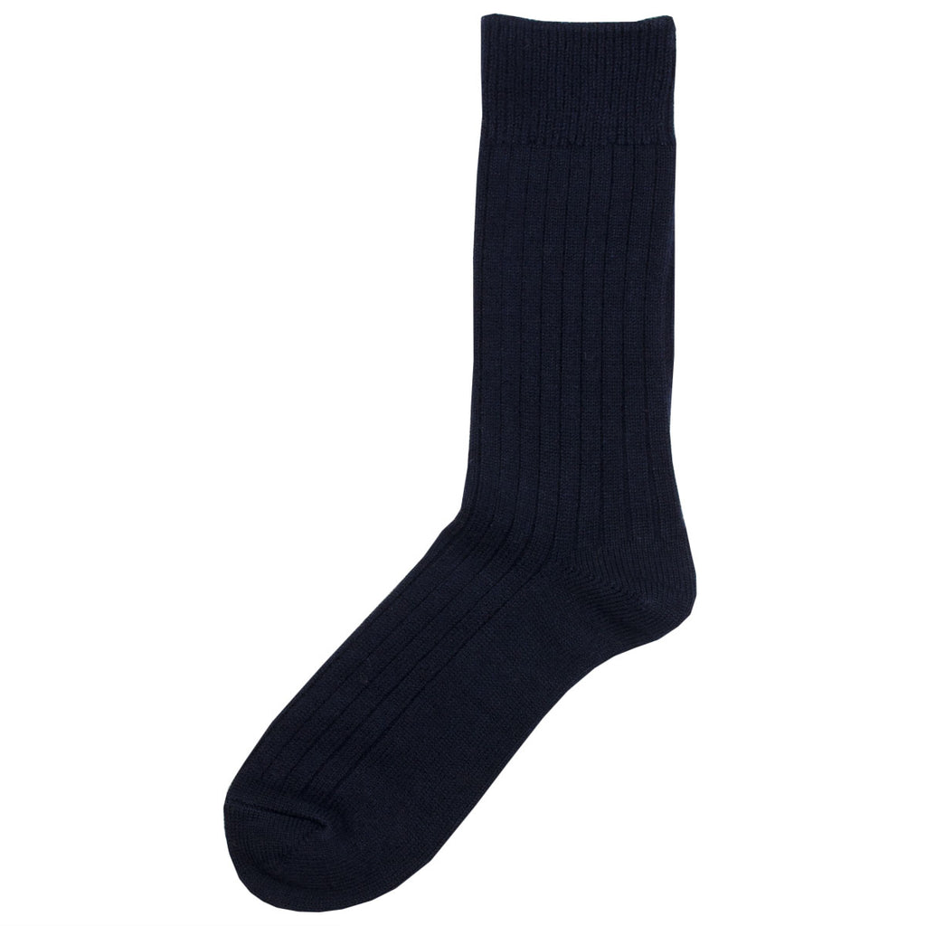 RoToTo - Cotton Wool Rib Socks - Navy
