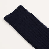 RoToTo - Cotton Wool Rib Socks - Navy