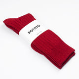 RoToTo - Cotton Wool Rib Socks - Red