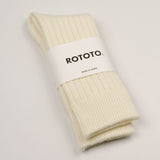 RoToTo - Cotton Wool Rib Socks - White
