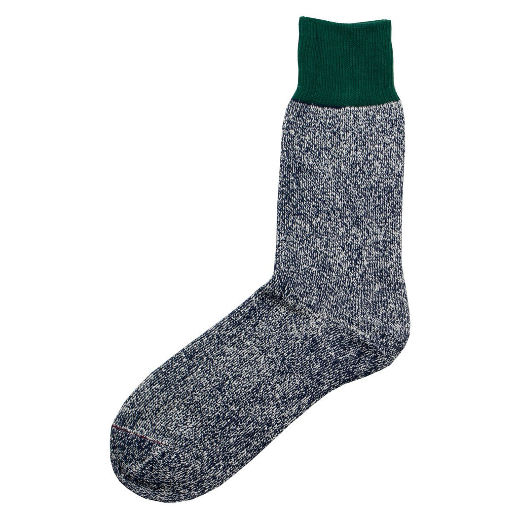 RoToTo - Doubleface Silk / Cotton Socks - Green / M. Navy