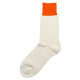 RoToTo - Doubleface Silk / Cotton Socks - Orange / White