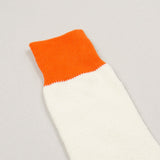 RoToTo - Doubleface Silk / Cotton Socks - Orange / White