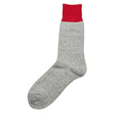 RoToTo - Doubleface Silk / Cotton Socks - Red / L. Gray