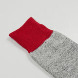 RoToTo - Doubleface Silk / Cotton Socks - Red / L. Gray