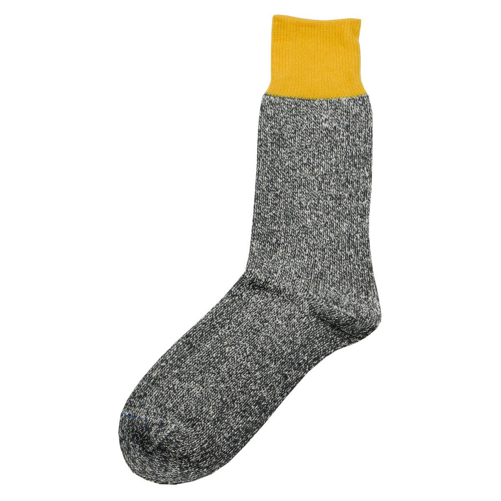 RoToTo - Doubleface Silk / Cotton Socks - Yellow / Gray