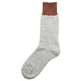 RoToTo - Doubleface Silk / Cotton Socks - Brown / L. Gray