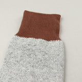 RoToTo - Doubleface Silk / Cotton Socks - Brown / L. Gray