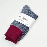 RoToTo - Doubleface Silk / Cotton Socks - Burgundy / M. Navy