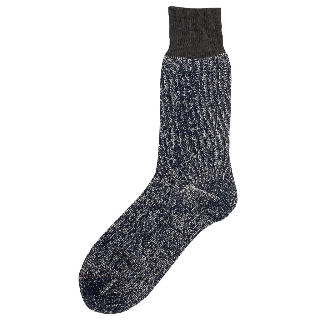 RoToTo - Doubleface Silk / Cotton Socks - Dark Gray / Navy