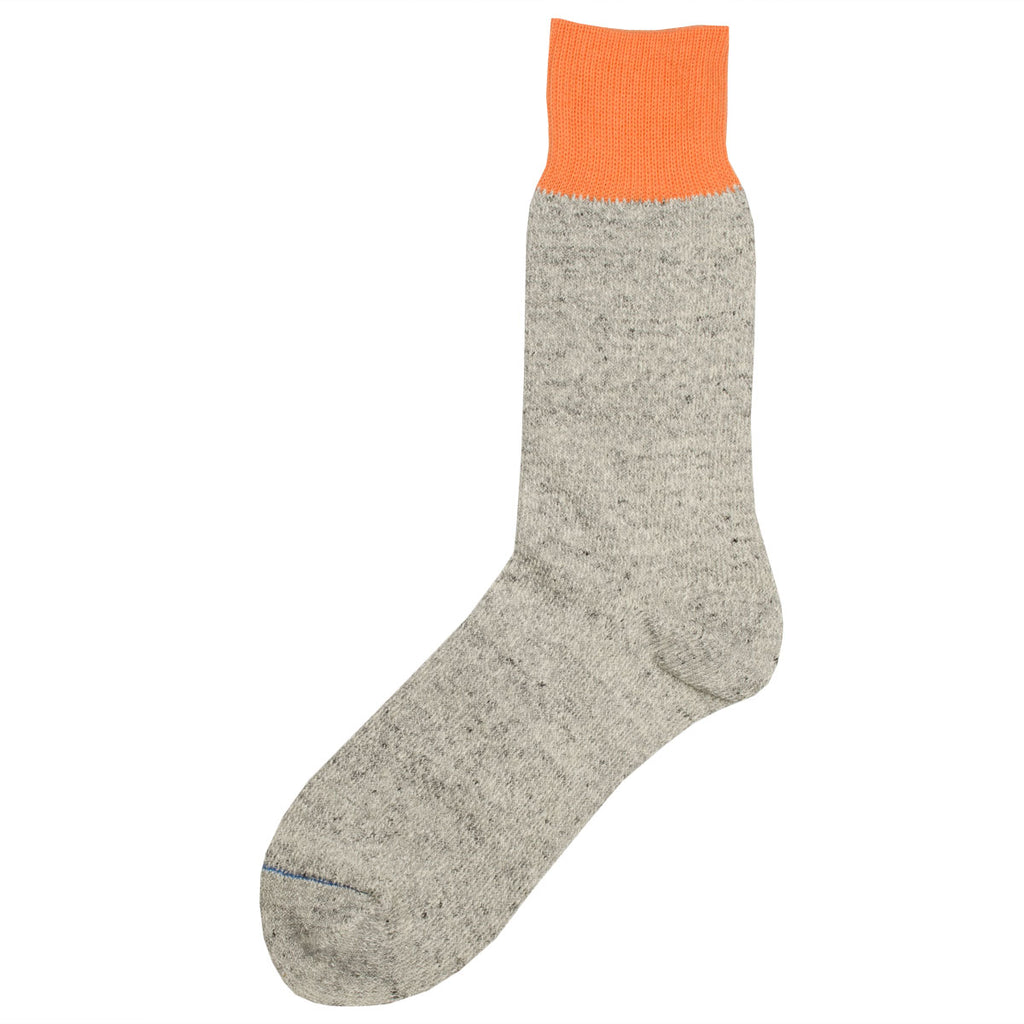 RoToTo - Doubleface Silk / Cotton Socks - Light Orange / Light Gray