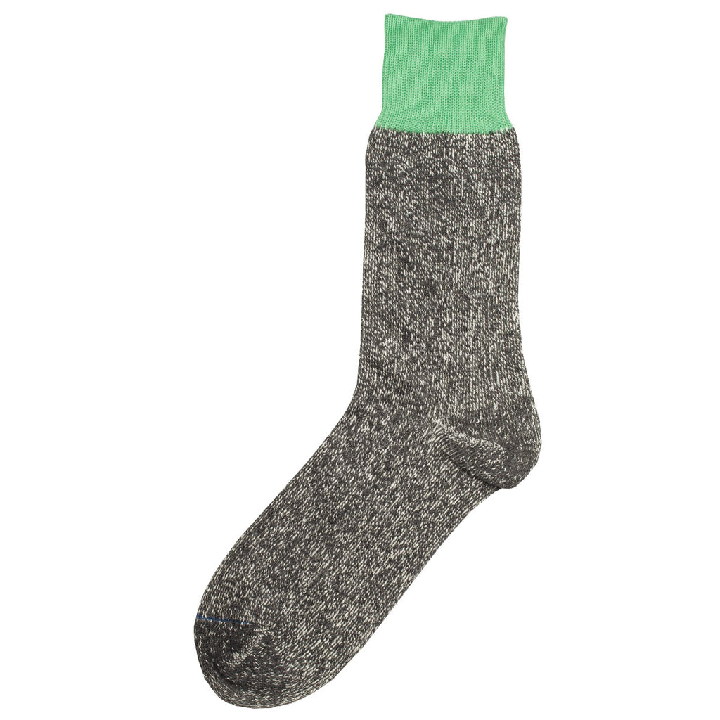 RoToTo - Doubleface Silk / Cotton Socks - Mint / Gray