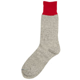 RoToTo - Doubleface Silk / Cotton Socks - Red / Light Gray