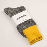 RoToTo - Doubleface Silk / Cotton Socks - Yellow / Charcoal