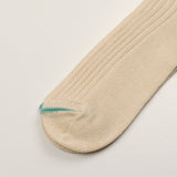 RoToTo - Hemp Organic Cotton Stripe Socks - White Sand / Turquoise