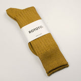 RoToTo - Linen Cotton Rib Socks - Dark Gold