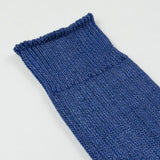 RoToTo - Linen Cotton Rib Socks - Medium Blue