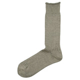RoToTo - Linen Cotton Rib Socks - Medium Gray