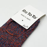 RoToTo - Low Gauge Linen Foot Cover Invisible Socks - Blue / Orange