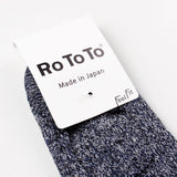 RoToTo - Low Gauge Linen Foot Cover Invisible Socks - Navy / White