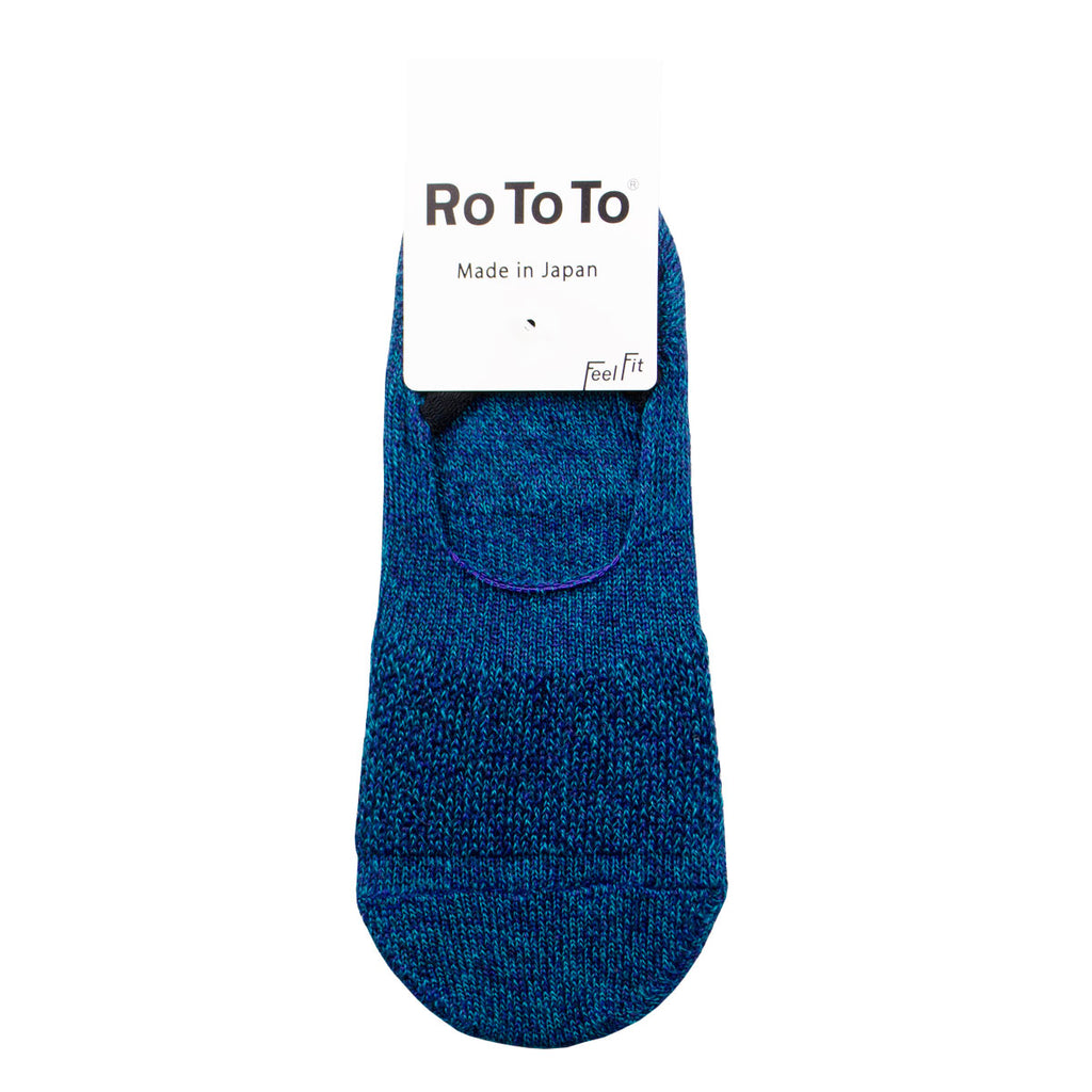RoToTo - Low Gauge Linen Foot Cover Invisible Socks - Turquoise/Purple